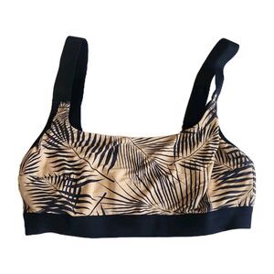 LIVELY All-You Busty Bralette in Navy Palm Print Size L Blue Cream